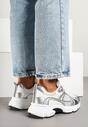 Srebrne Sneakersy w Streetwearowym Stylu z Siateczkowymi Zdobieniami Dorelline