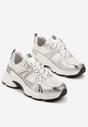 Srebrne Sneakersy w Streetwearowym Stylu z Siateczkowymi Zdobieniami Dorelline