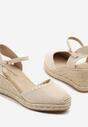 Beżowe Sandały Espadryle na Koturnie w Stylu Boho Merilwena
