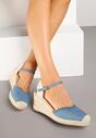 Niebieskie Sandały Espadryle na Koturnie w Stylu Boho Merilwena