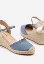 Niebieskie Sandały Espadryle na Koturnie w Stylu Boho Merilwena