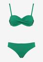 Ciemnozielone Bikini Biustonosz Wiązany na Plecach 2 Pary Majtek Typu Figi Galarella