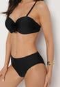 Czarne Bikini Biustonosz z Kwiatem 3D i Majtki Typu Figi Telanea