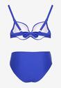 Niebieskie Bikini Biustonosz z Cyrkoniami i Majtki Typu Figi Tesenna