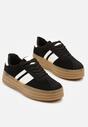 Czarne Sneakersy w Stylu Klasycznych Tenisówek z Ozdobnymi Paskami Dellien