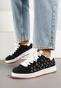 Czarne Sneakersy Ozdobione Nitami Felorenia