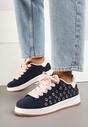 Granatowe Sneakersy Ozdobione Nitami Felorenia