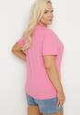 Różowy T-shirt Bawełniany Ozdobiony Cekinami Lirenell