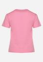 Różowy T-shirt Bawełniany Ozdobiony Cekinami Lirenell