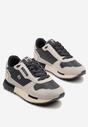 Granatowe Buty Sportowe Sneakersy z Ozdobnymi Wstawkami Vevilira