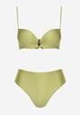 Zielone Bikini Biustonosz z Metaliczną Aplikacją i Majtki Figi Kinelisa