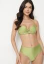 Zielone Bikini Biustonosz z Metaliczną Aplikacją i Majtki Figi Kinelisa