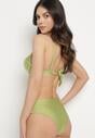 Zielone Bikini Biustonosz z Metaliczną Aplikacją i Majtki Figi Kinelisa