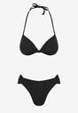 Czarne Bikini Biustonosz Push Up z Wiązaniem i Majtki Figi Miraviela