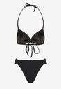 Czarne Bikini Biustonosz Push Up z Wiązaniem i Majtki Figi Miraviela