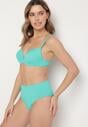 Zielone Klasyczne Bikini Majtki Typu Figi i Biustonosz Natinela