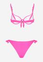 Fuksjowe Bikini Biustonosz i Majtki Ozdobione Wiązaniem Uloselira