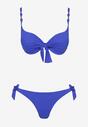 Niebieskie Bikini Biustonosz i Majtki Ozdobione Wiązaniem Uloselira