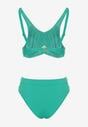 Zielone Bikini Majtki Figi i Biustonosz z Siateczkową Wstawką Natenira