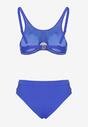 Niebieskie Bikini Majtki Figi i Biustonosz z Siateczkową Wstawką Natenira