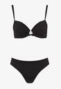 Czarne Bikini Biustonosz z Trójkątną Ozdobą i Majtki Typu Figi Natisalia