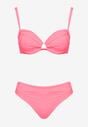 Różowe Bikini Biustonosz z Trójkątną Ozdobą i Majtki Typu Figi Natisalia