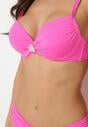 Fuksjowe Bikini Biustonosz z Trójkątną Ozdobą i Majtki Typu Figi Natisalia