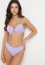 Fioletowe Bikini Biustonosz z Trójkątną Ozdobą i Majtki Typu Figi Natisalia