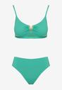Ciemnozielone Bikini Biustonosz z Metaliczną Ozdobą i Majtki Figi Kinirela