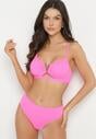 Fuksjowe Bikini Biustonosz z Metaliczną Ozdobą i Majtki Figi Kinirela