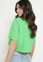Jasnozielony Krótki T-shirt Oversize Lilu