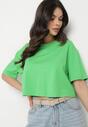 Jasnozielony Krótki T-shirt Oversize Lilu