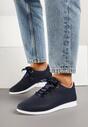 Granatowo-Różowe Sneakersy Półbuty Ozdobione Wstążką Filarissa