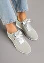 Szaro-Niebieskie Sneakersy Półbuty Ozdobione Wstążką Filarissa