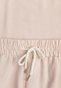 Jasnobeżowy Komplet z Wiskozą Koszulka z Krótkim Rękawem i Luźne Spodnie na Gumce z Kieszniami Efraline