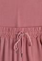 Ciemnoróżowy Komplet z Wiskozą Koszulka z Krótkim Rękawem i Luźne Spodnie na Gumce z Kieszniami Efraline