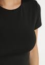 Czarny T-shirt Krótki z Wiskozą Eframera