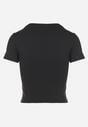 Czarny T-shirt Krótki z Wiskozą Eframera