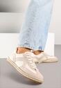 Beżowe Sneakersy w Stylu Klasycznych Tenisówek z Plecioną Podeszwą Fevanelle