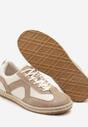 Ciemnobeżowe Sneakersy w Stylu Klasycznych Tenisówek z Plecioną Podeszwą Fevanelle