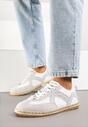Biało-Szare Sneakersy w Stylu Klasycznych Tenisówek z Plecioną Podeszwą Fevanelle