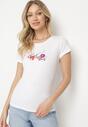 T-shirt Alb cu roz
