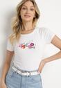 T-shirt Alb cu roz