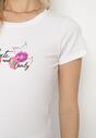 T-shirt Alb cu roz