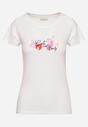 T-shirt Alb cu roz