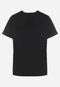 Czarny T-shirt z Bawełny Ozdobiony Naszywką Firolee