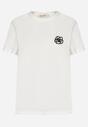 Biały T-shirt z Bawełny Ozdobiony Naszywką Firolee