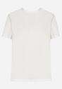 Biały T-shirt z Bawełny Ozdobiony Naszywką Firolee