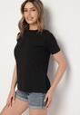 Czarny Klasyczny T-shirt Oversize z Bawełny Zivassa