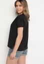 Czarny Klasyczny T-shirt Oversize z Bawełny Zivassa